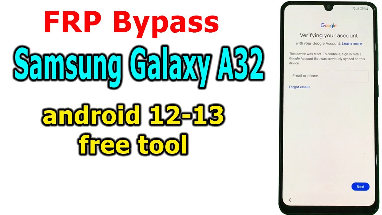 FRP Bypass Google Account Lock Samsung Galaxy A32 FRP Bypass Google Account Lock Samsung Galaxy A32