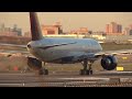Delta 757 take off with main gear retraction failure and MD-88 take off with nice engine sounds