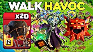 Th17 Fireball Rocket Balloon With Warden Walk - Wreaks Battle Ranked Legend Bases