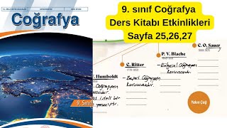 9. Sınıf Coğrafya Ders Kitabı Sayfa 25,26,27 Etkinlik Cevapları