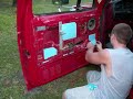 the blue on the doors before the peel and seal.wmv