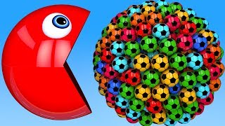 Learn Colors with PACMAN and Farm 3D Soccer Ball for Kid Children