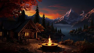 Tranquil Night Camp Crackling Fire, Cricket Orchestra, Natures Soothing Symphony