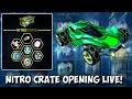 NITRO CRATE OPENING! MYSTERY DECAL IN MY FIRST CRATE! Rocket League LIVE - Crates, Trade Ups & MORE