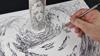Marilyn Monroe Quick Sketch Anamorphic Art