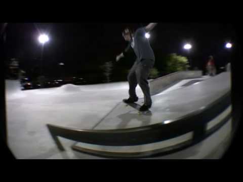 Dan MacFarlane 2009 rail to manual tricks at Lee and Joe Jamail Skatepark Houston Texas