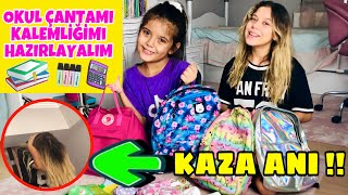 Okula Dönüş Kardeşi̇mi̇n Okul Çantasi Ve Kalemli̇ği̇ni̇ Hazirliyorum. Okul Çantamda Ne Var? Kaza Yaşandi