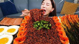 ENG SUB) Perfect Combo 🔥 Korean Ramen Jjapaghetti Homemade Kimchi Recipe Mukbang