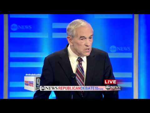 Ron Paul on calling Newt Gingrich a Chickenhawk ABC NH Republican Debate 1/7/12