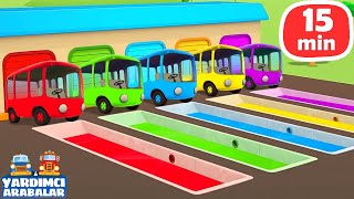 Çizgi film - Yardımcı Arabalar - Türkçe dublaj! Otobüsleri boyayalım! Çocuklar i