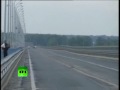 Scary! Massive waves on huge road bridge send Volgograd drivers asphalt surfing