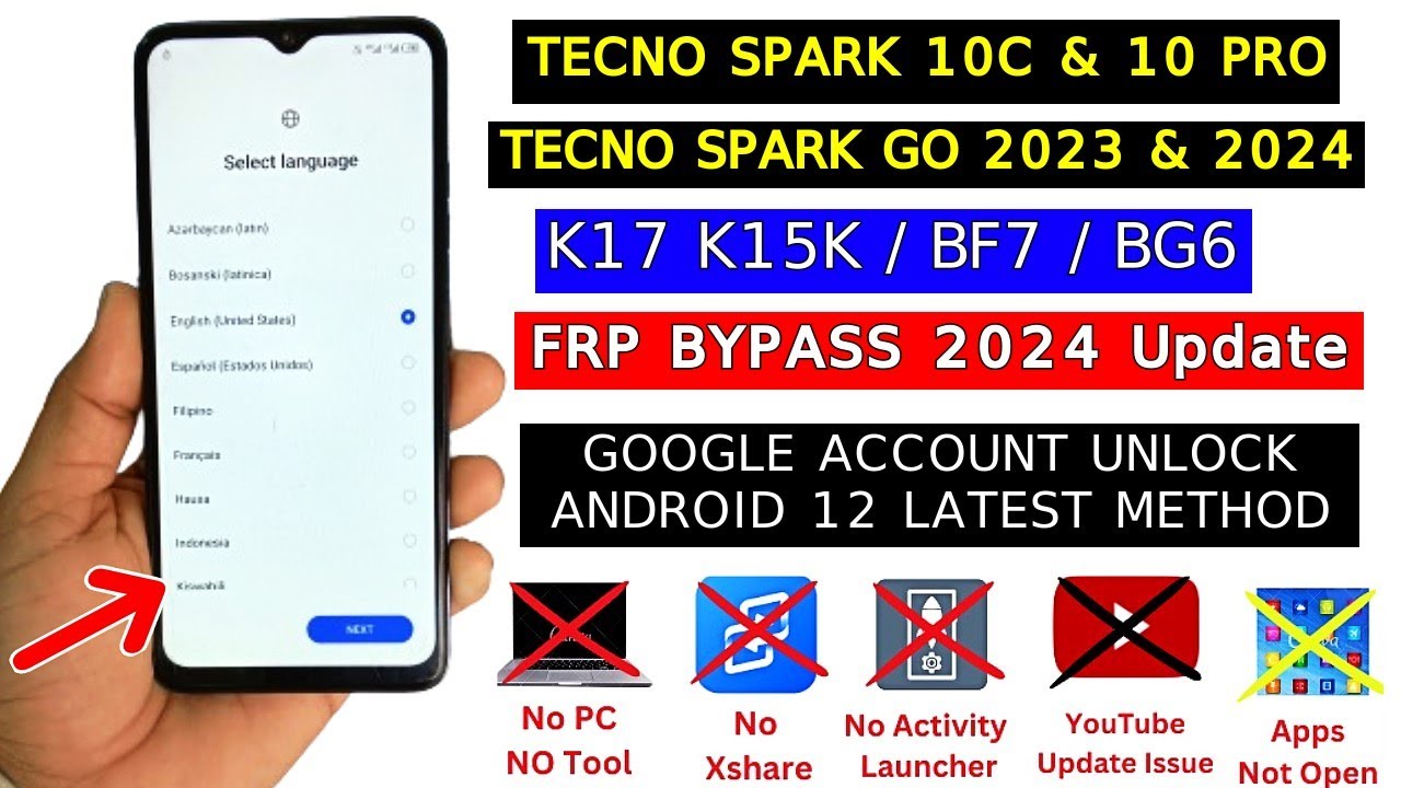 Tecno Spark 10c/10 Pro FRP Bypass Android 12 | Tecno Tecno Spark 10c/10 Pro FRP Bypass Android 12 | Tecno