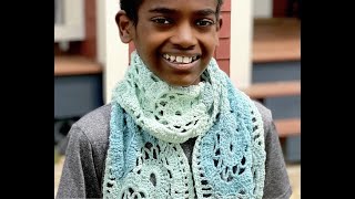 Crochet Calico Flowers Scarf Tutorial with Jonah's Hands