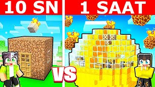 10 Saniyede Yapılan Meteor Sığınağı Vs 1 Saatte Yapılan Minecraft