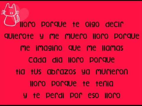 LETRA LLORO PORQUE letra lloro porque: