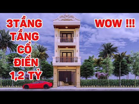 Chi tiết bản vẽ nhà 3 tầng tân cổ điển .Siêu đẹp 4,3mx21m , chi phí xây dựng 1,2 -1,3 tỷ