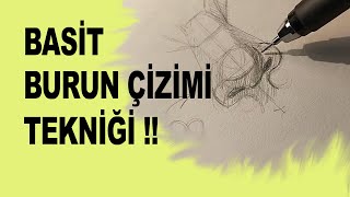 BURUN ÇİZİMİ BASİT ! KARAKALEM DERSİ ! Nose Drawing Basic ! Drawing ! رسم الفحم 