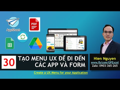 Appsheet 30 Tạo Menu UX liên kết các form và App