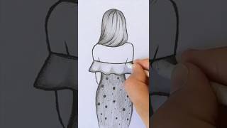 Girl From Backside Drawing♥️ #Drawing #Girldrawing #Drawing #Easydrawing #Shorts