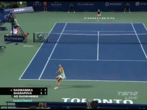マリア シャラポワ vs Agnieszka ラドワンスカ 2009 Toronto ハイライト