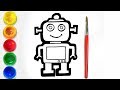 How to draw Robot Step by Step for Kids || Coloring Drawing for Toddlers - CK TV♡°