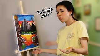 Following A Bob Ross Painting Tutorial Following A Bob Ross Painting Tutorial