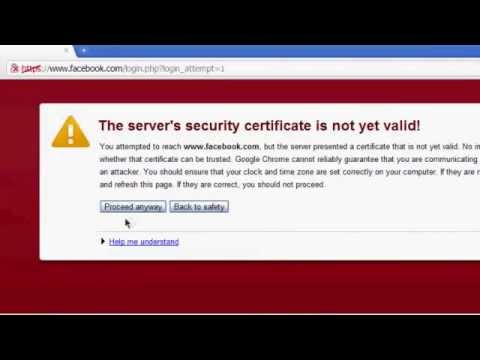 how to fix "the server's security certificate is not yet valid!" ssl