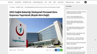 Sağlik Bakanliği Personel Alim Duyrusu Yayimlandi- Sağlik Bakanliği Personel Alimi Başvuru Nasil?