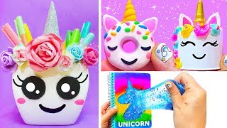 10 DIY UNICORN SCHOOL SUPPLIES for Back to School 2018 | Easy & Cute School Hacks