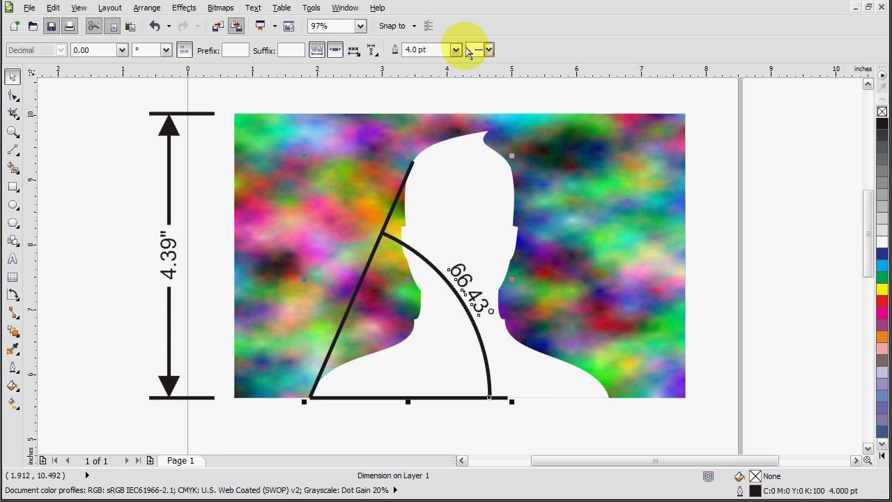 Drawing Lines In Coreldraw : Corel draw dimension line tutorial youtube