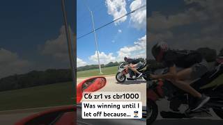 C6 Zr1 Corvette Vs Cbr1000 Bike