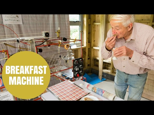 Mechanic Invents Rube Goldberg Style Breakfast Making Machine - Video