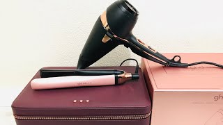 Unboxing My Ghd Platinum Plus Hair Straightner And Hair Dryer Ghd Rosed Best Straightner Ever