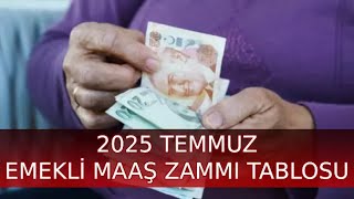 Zamli Emekli̇ Maaşi 2025 Temmuz Tablosu Yılın Son 4A, 4B, 4C Yeni Emekli Zammı Ile Ssk-Bağkur