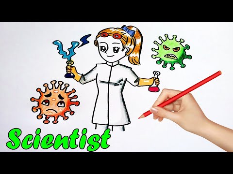 ็How to Draw Scientist. วาดรูปนักวิทยาศาสตร์ วันวิทยาศาสตร์