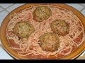 spaghetti con bolitas de pollo - Una rica pasta
