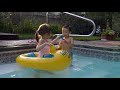 John Elee playing with Audrey, by the pool 1