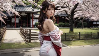 Japan Beauty: Kimono Under Cherry Blossoms | 4K Ai Lookbook