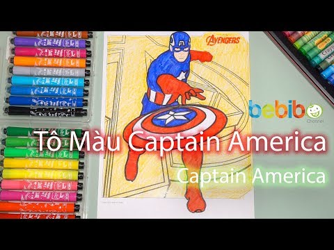 Cùng Bé Tô màu Captain America - Bé Bí Bo Tô màu siêu nhân
