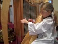 Five year old plays Silent Night on Harp