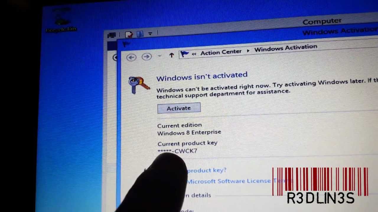 windows 8 pro activation key does not work