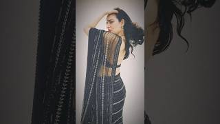 Shazeal Shaukat Black Saree Look