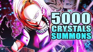 5000 CRYSTAL SUMMONS! BLUE SPARKING ANDROID 18 SUMMONS! | DB Legends