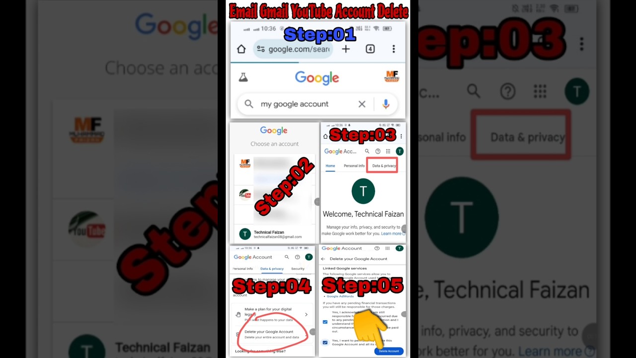 Delete Email Gmail YouTube Account | Delete Email Gmail YouTube Account |