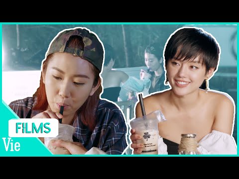 Ngồi trà sữa lai rai với Cô em Trendy, tướng ngồi có hơi đàn ông tí mà Thúy Ngân đã bị đồn chơi les