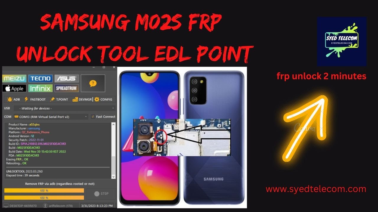 samsung m02s frp unlock tool edl point 2023(M025F) samsung m02s frp unlock tool edl point 2023(M025F)