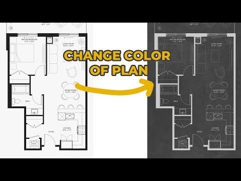 Change color of Architecture Plan by Photoshop #Shorts