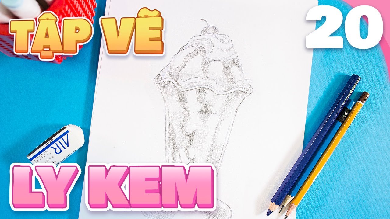 VẼ LI KEM CỰC NGON | How to Draw a Cup of Ice Cream | Họa Sĩ Tí Hon