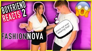 FASHION NOVA TRY ON HAUL PT. 2! *Over Protective Boyfriend Reacts To Outfits
