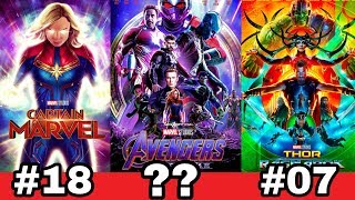 Marvel ke sare 22 movie ki Ranking | Best marvel movies of all time from iron man to endgame